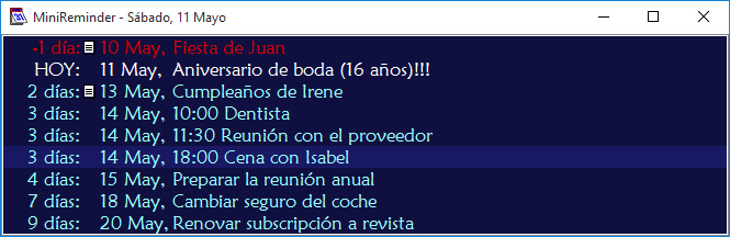 MiniReminder en Windows 10